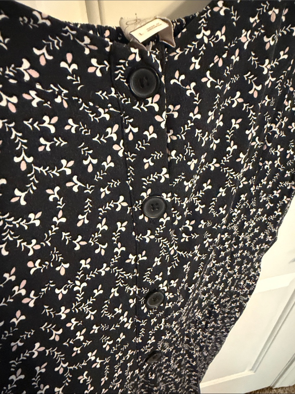 LOFT Black Floral Wide-Leg Jumpsuit with Thin Straps - Picture 3 of 6